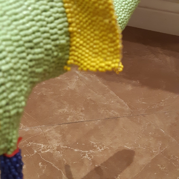 Monkeybiz handmade beaded elephant. Blue yellow green - Picture 4 of 7